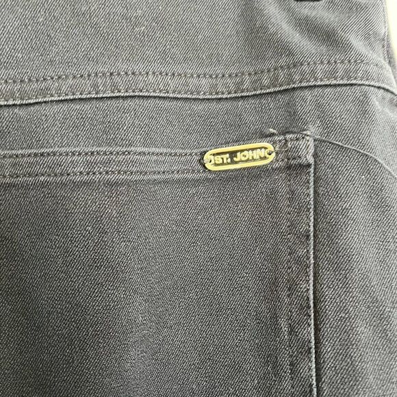 St John Sport Women Size 12 30x26 Pants Jeans Black Gold Hardware High Rise READ - Picture 5 of 12